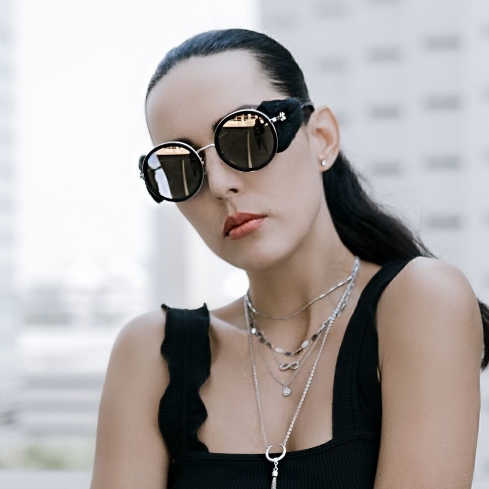 New Blumarine Black & Gold Women Sunglasses Round SBM-109S Faux-Fur Limited Ed. - Picture 3 of 14